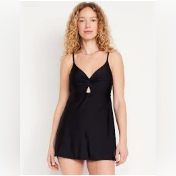 Old Navy Black Twist-Front Swim Dress Size Large - Picture 3 of 15